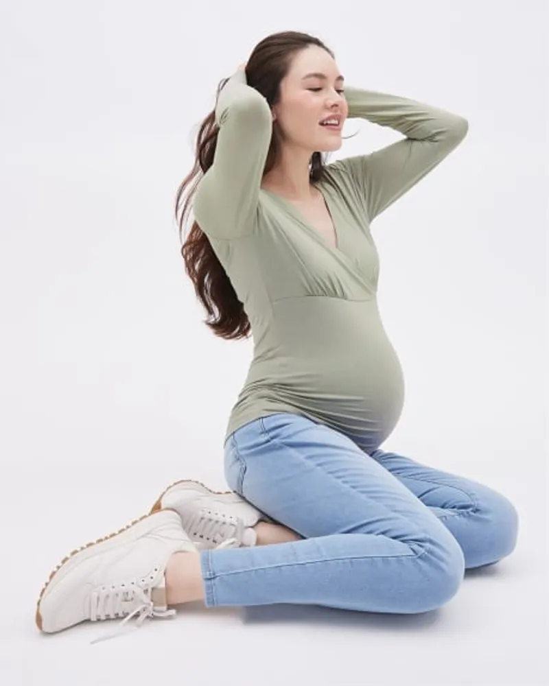 RW CO. Long Sleeve Nursing Tee Thyme Maternity The Pen Centre
