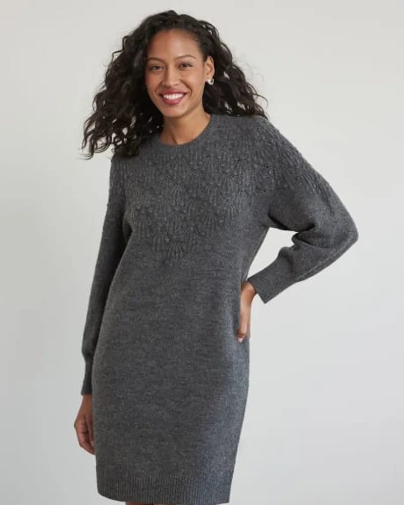 Dark grey long sleeve dress clearance