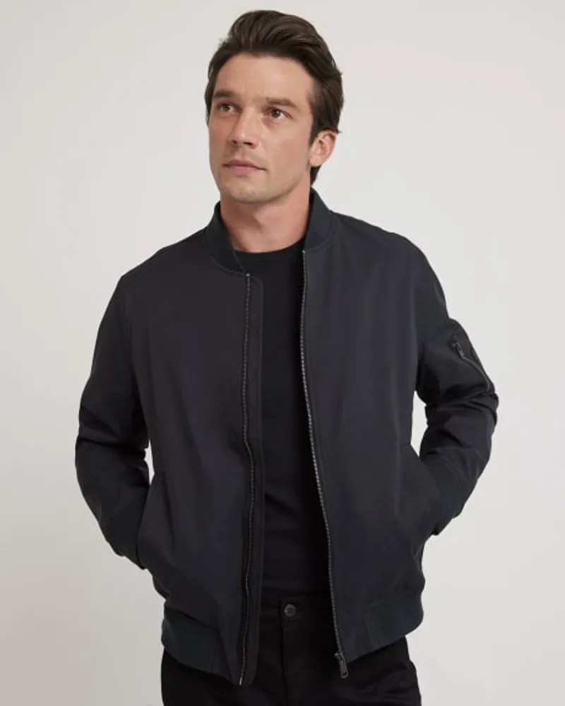 Plain black bomber jacket mens hot sale