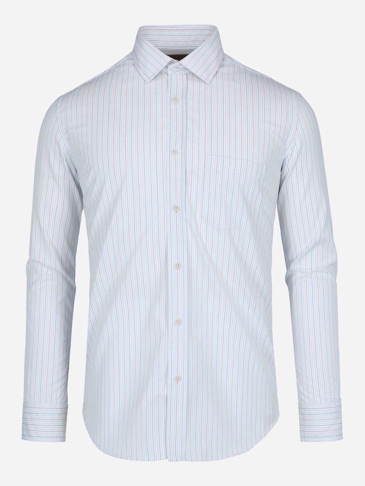 Scappino Camisa blanca multicuadros coloridos manga larga
