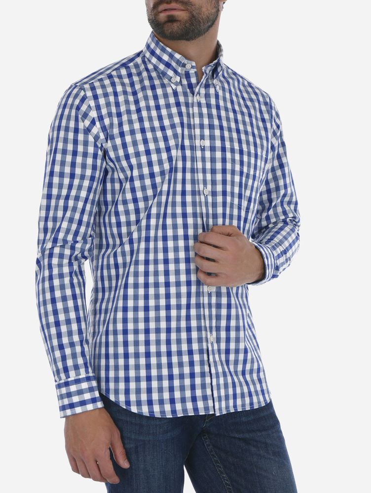 Camisa de cuadros on sale azul hombre