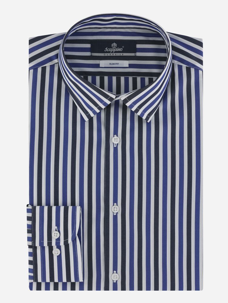 Camisa rayas azules y blancas 2025 hombre