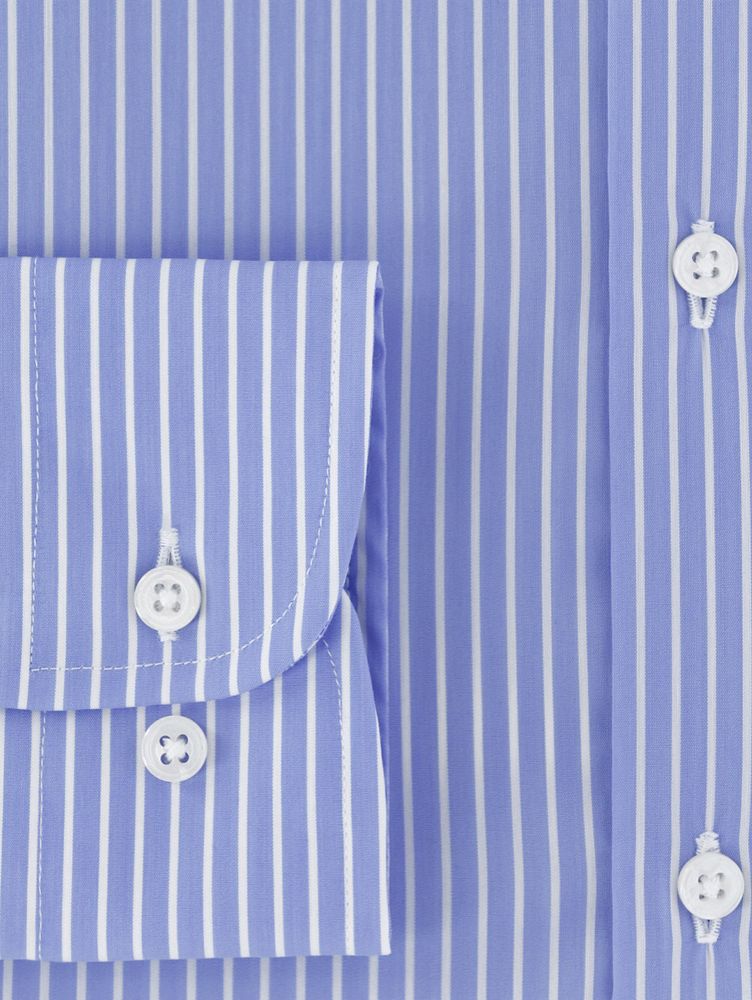 Camisa azul cielo con rayas blancas Slim Fit Scappino