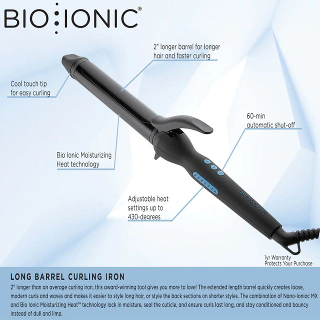 Bio Ionic Long Barrel Styler Pro Curling Iron 1