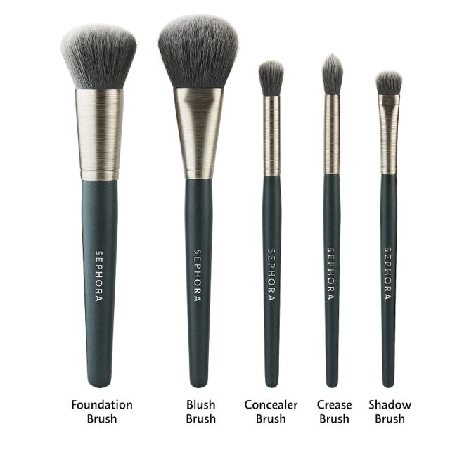 SEPHORA COLLECTION Charcoal Infused Vegan Makeup Brush Set Mall of