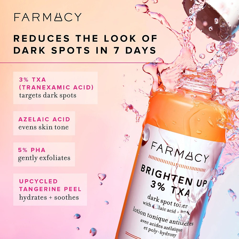 Farmacy Brighten Up 3% TXA Dark Spot Toner with Azelaic Acid at