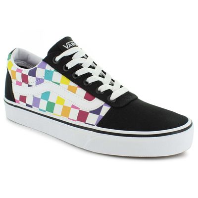 Journeys rainbow checkered vans clearance