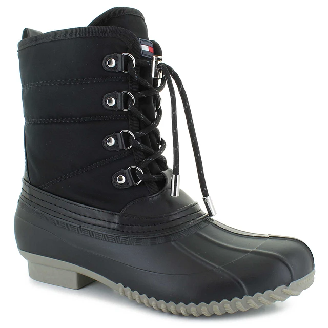 Tommy hilfiger duck boots black sale