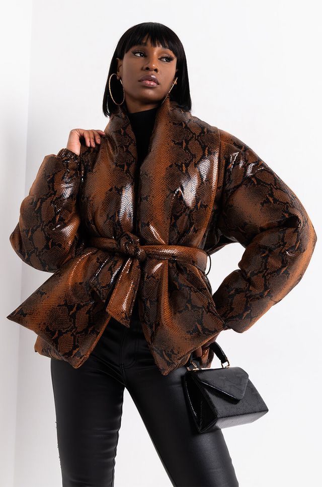 AKIRA Aurtura Luxe Snake Puffer Coat Foxvalley Mall