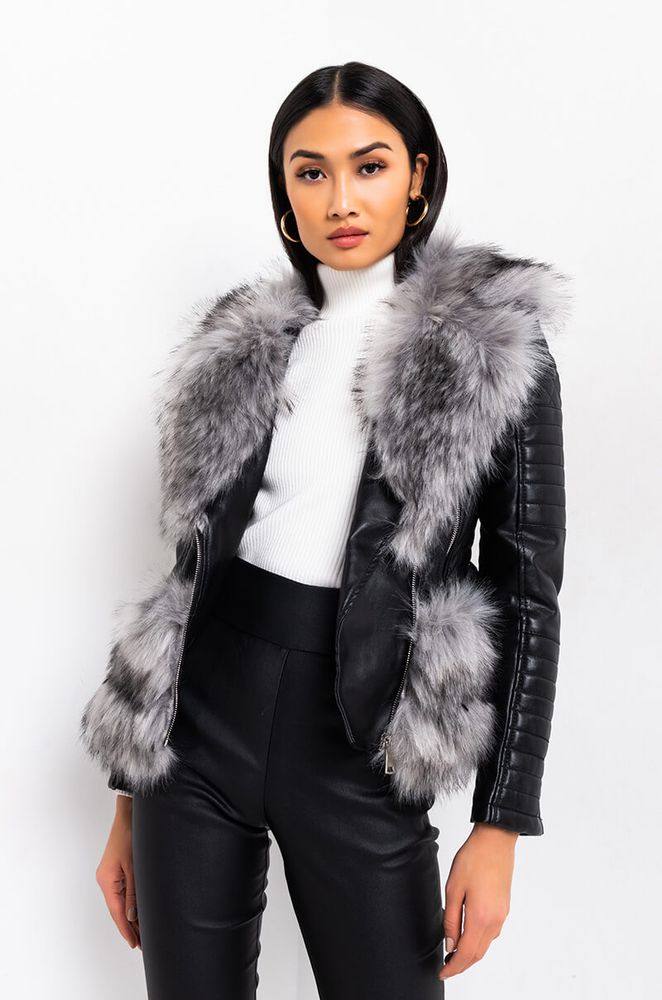 Azalea wang AKIRA Azalea Wang Never Cared Waist Lined Faux Fur