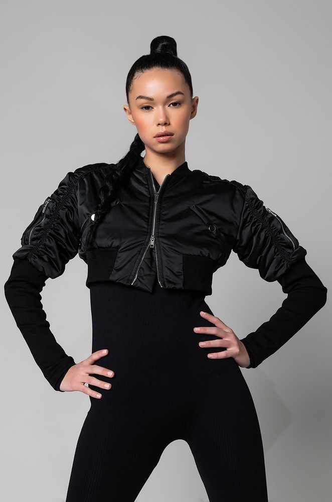 Skinny bomber store jacket
