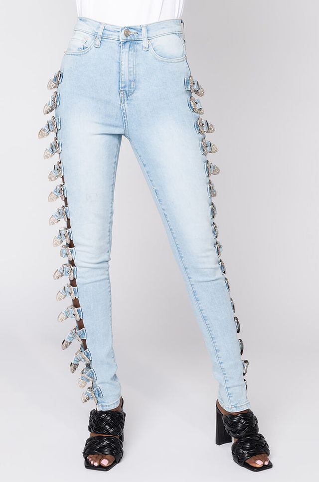 AKIRA Buckle Up High Rise Denim Pant Foxvalley Mall