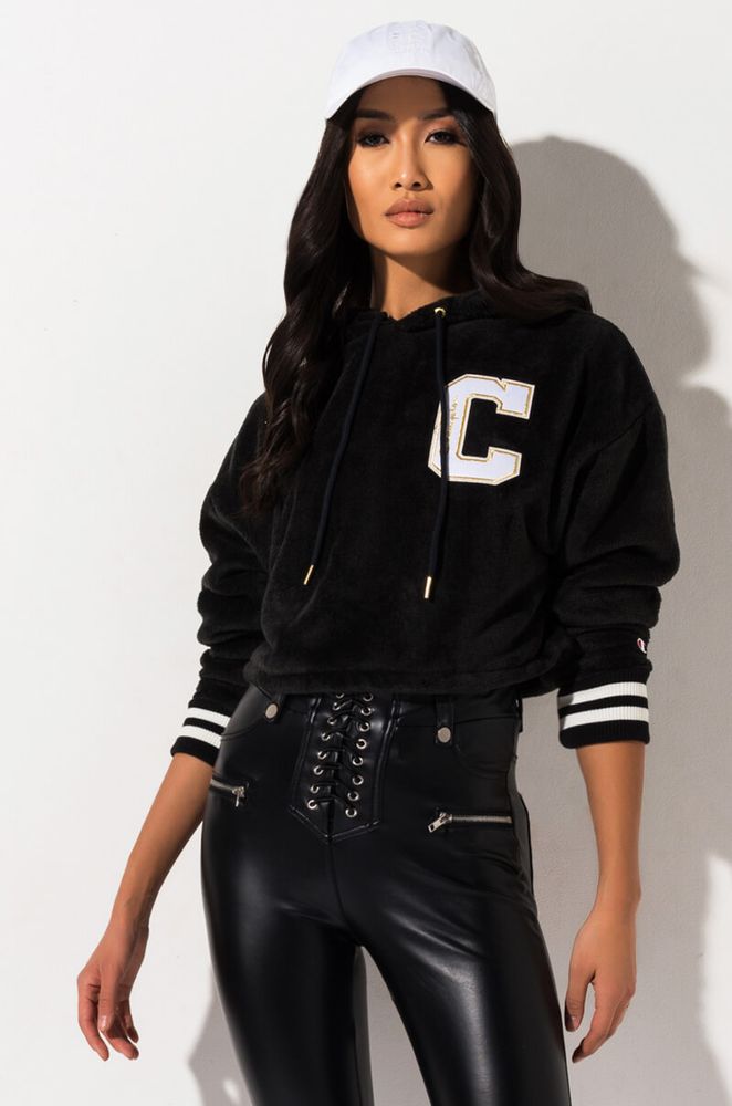 Champion AKIRA Champion Super Fleece Fur Cropped Hoodie