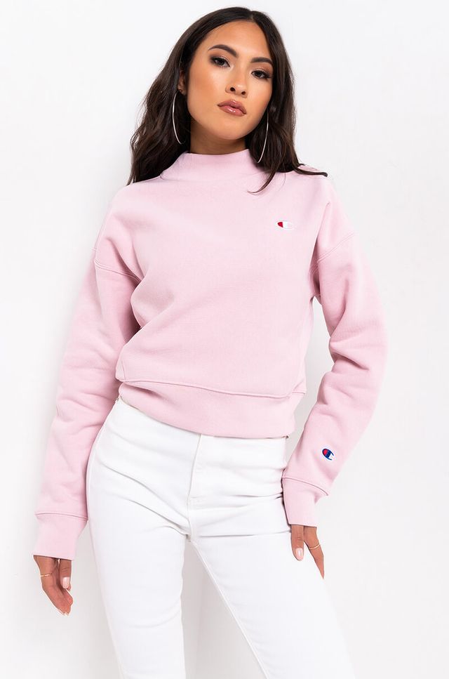 Champion mock neck cropped sweatshirt store