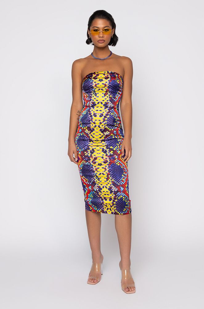 Snake print best sale tube dress