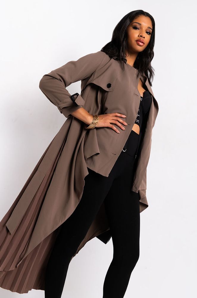 Tov AKIRA Nice And Slow Pleat Belted Trench | Foxvalley Mall