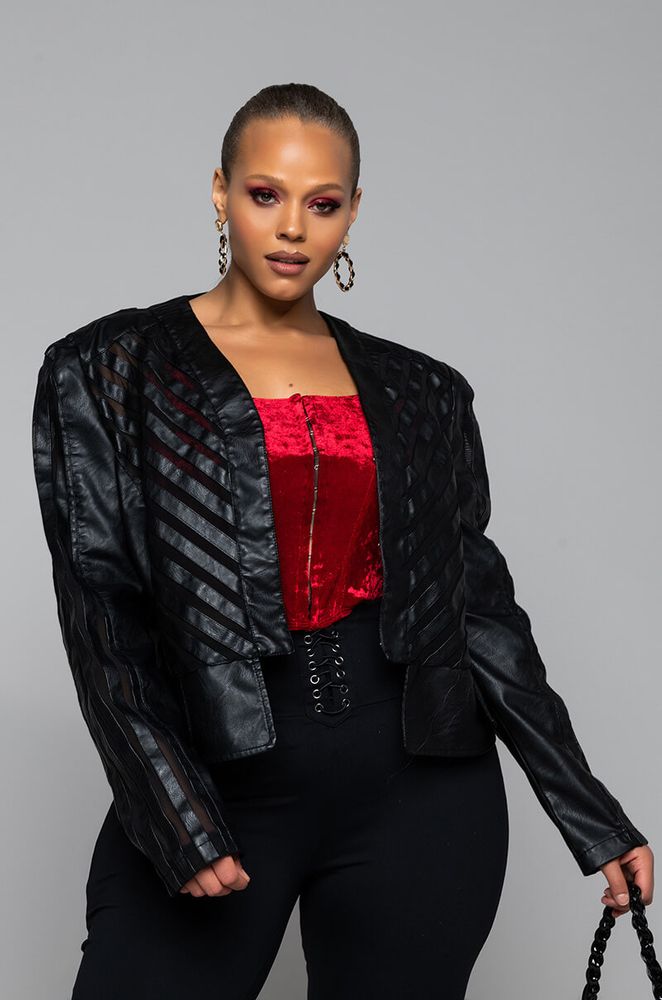 Akira black leather jacket on sale
