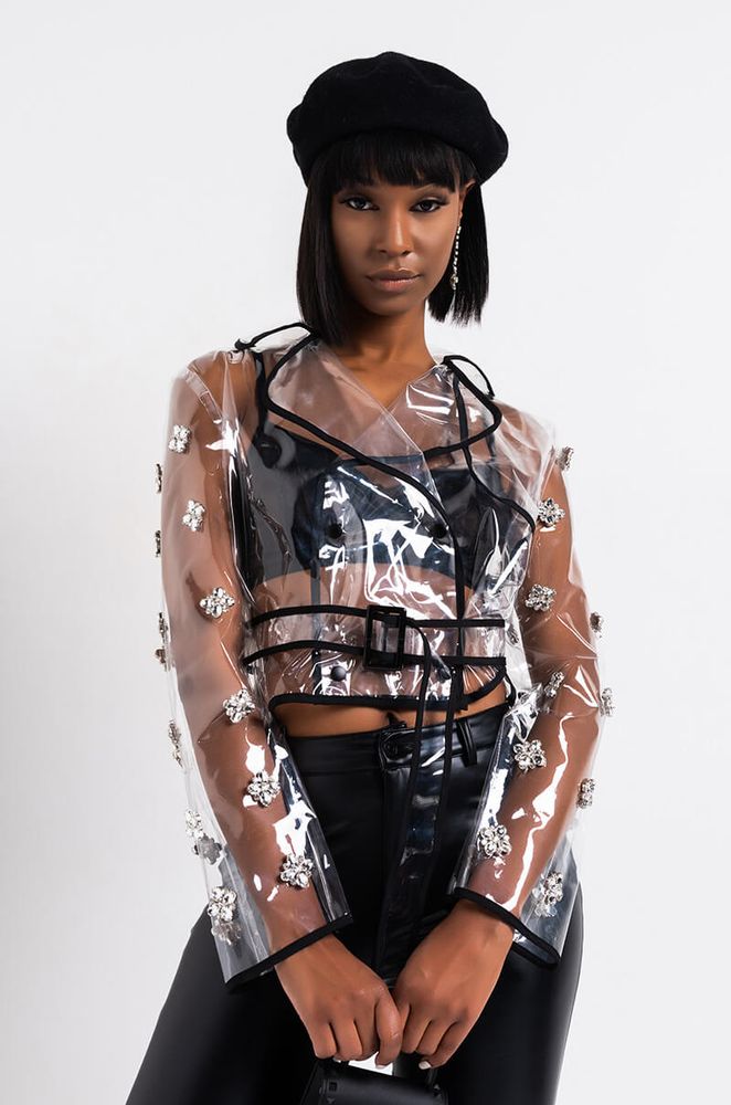 Clear rain hot sale trench coat