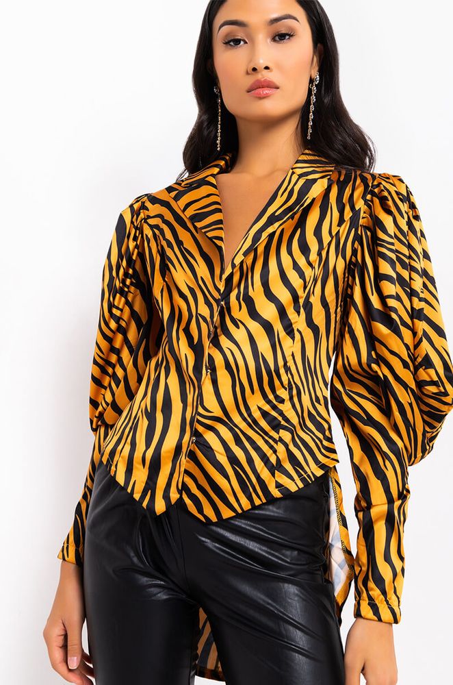 Tiger 2025 print blouse