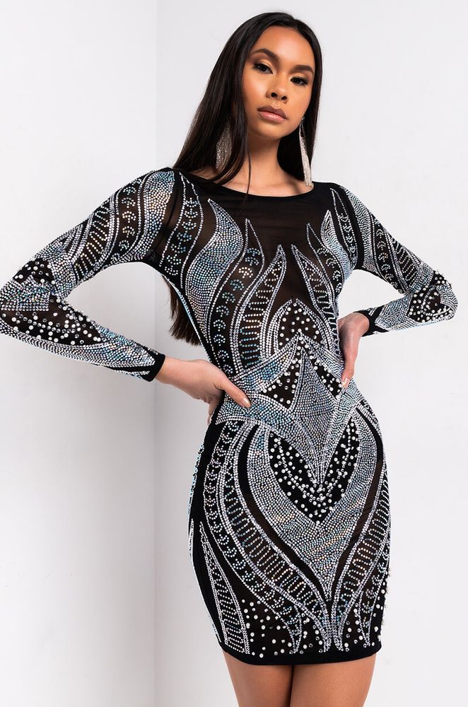 Rhinestone clearance midi dress