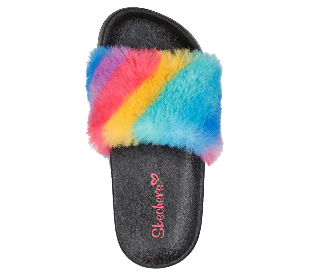 Skechers fuzzy slides discount