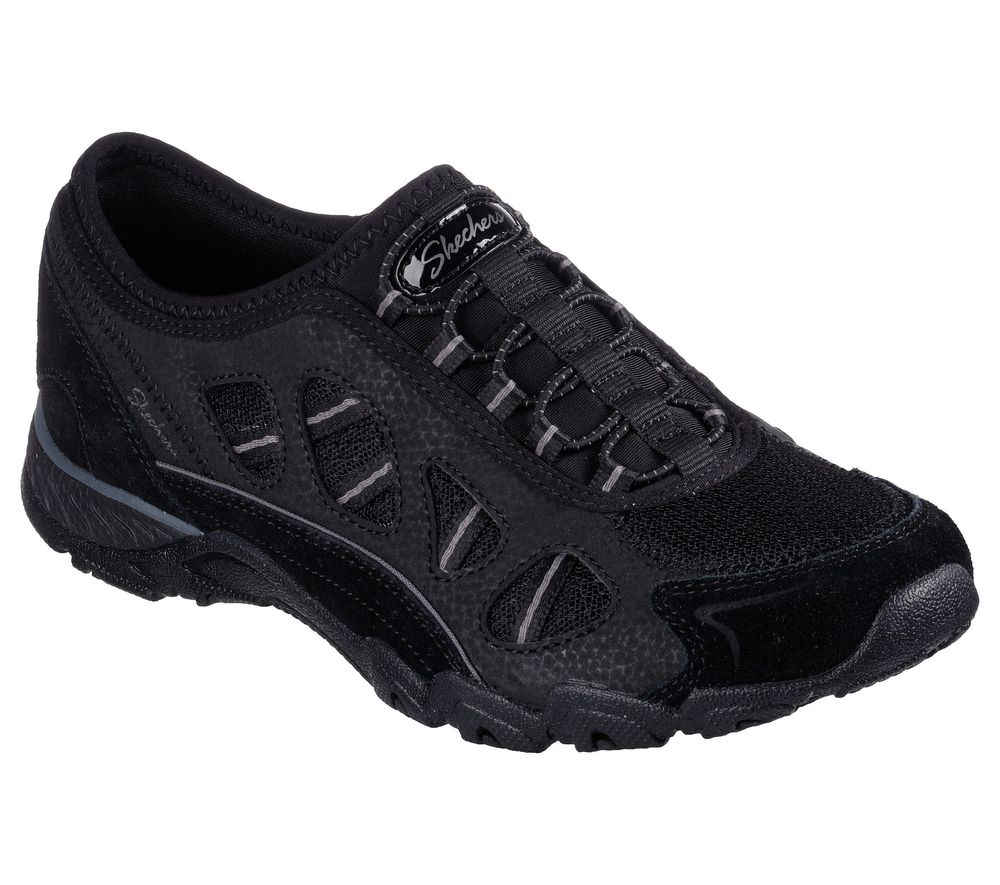 Skechers women's relaxed top fit bikers shoes black