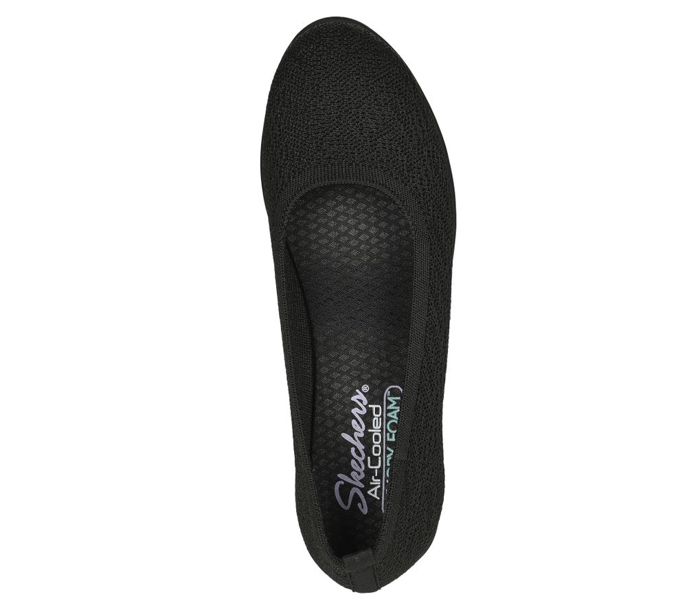Flats Skechers Cleo Flex Wedge - Negro Mujer