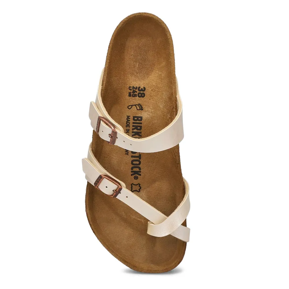 Birkenstock Womens Mayari Birko Flor Toe Sleeve Sandal Pearl