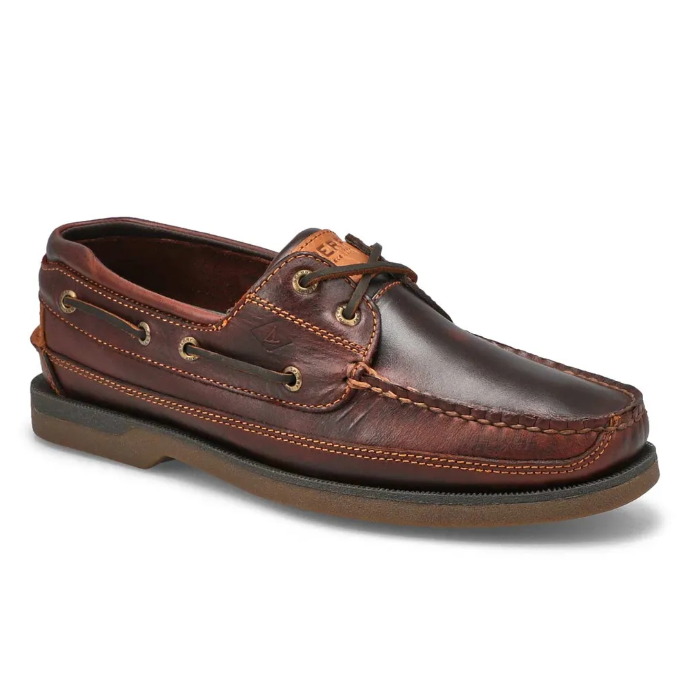 Mens soft leather boat hot sale shoes