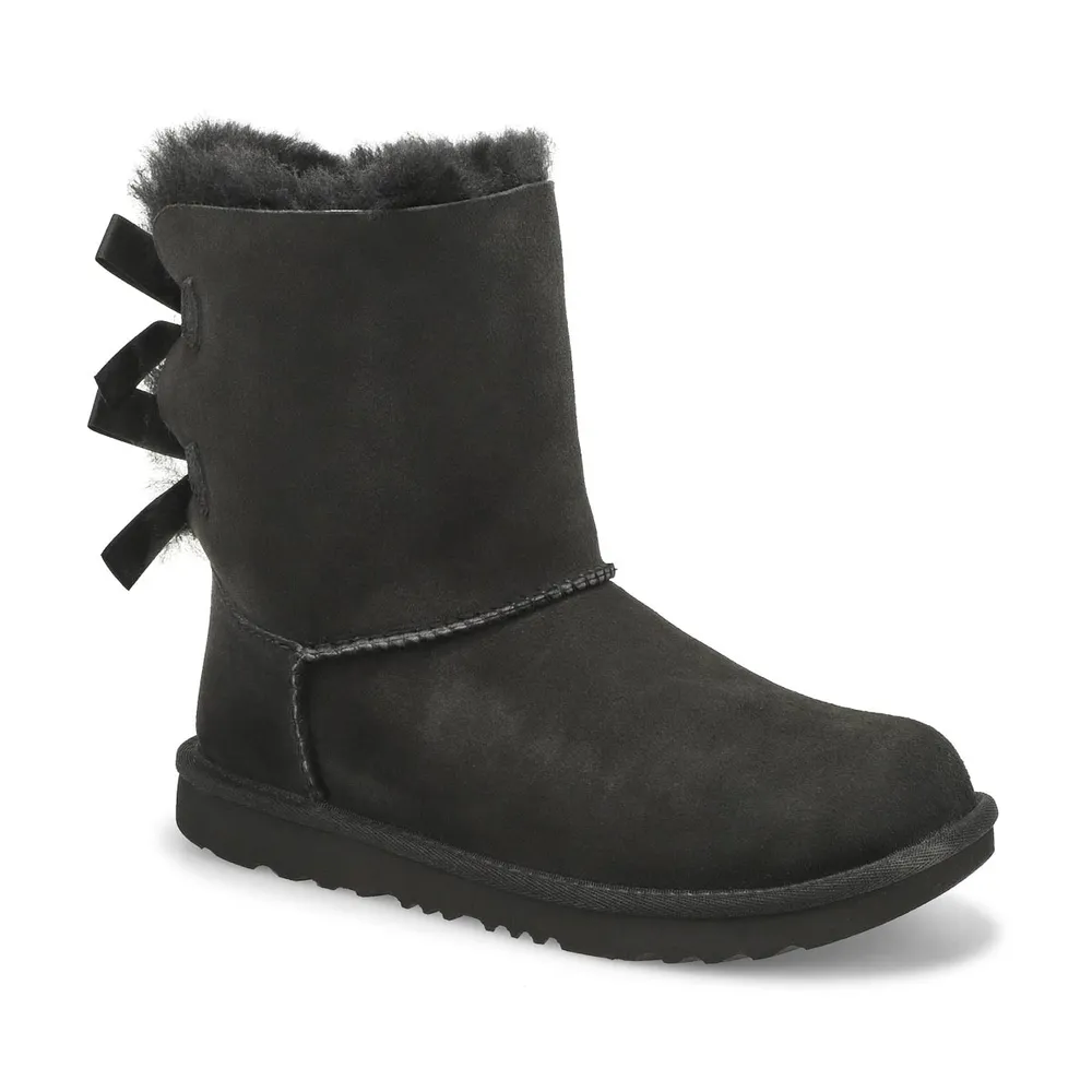 UGG Girls Bailey Bow II Sheepskin Boot Black Southcentre Mall