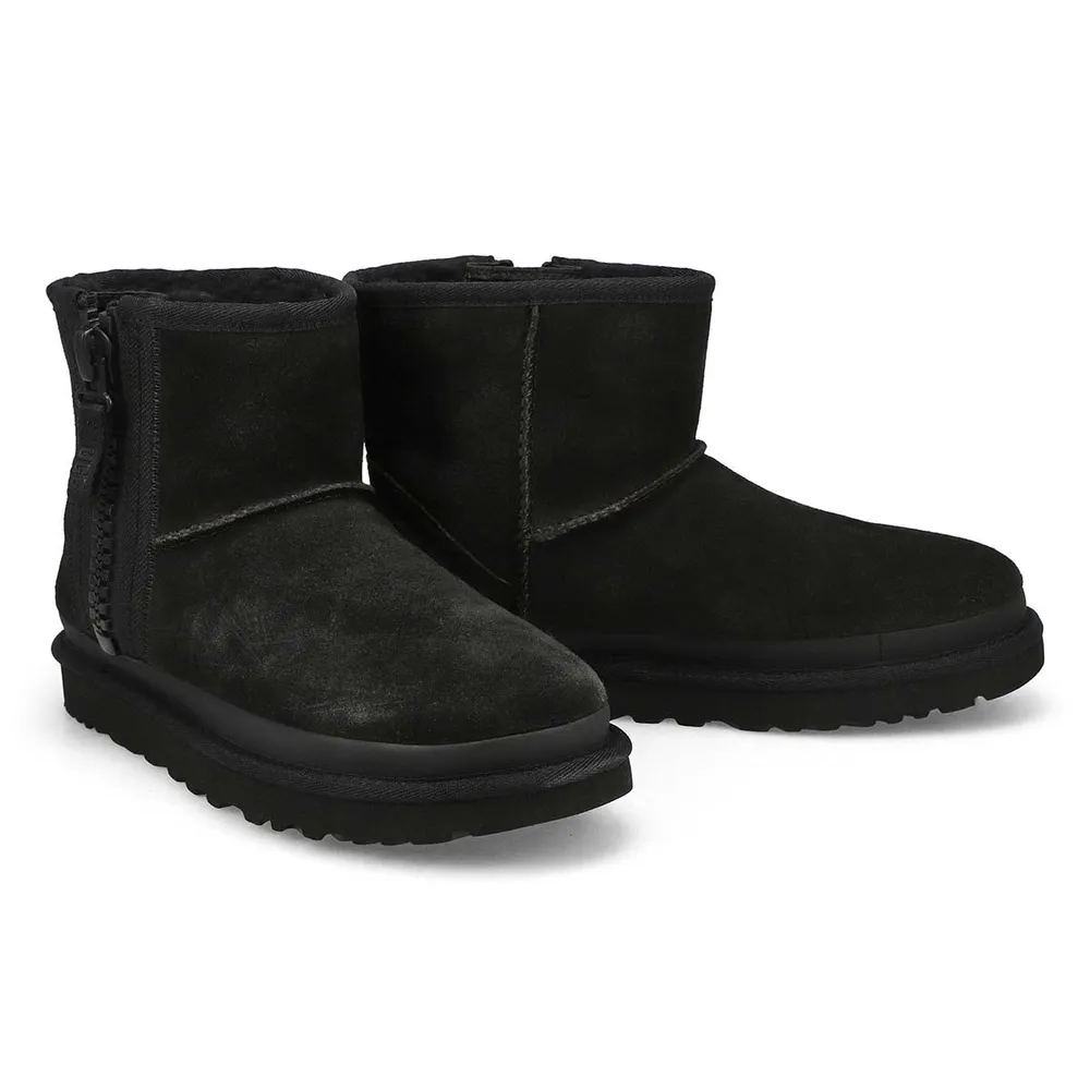 UGG Womens Classic Mini Zipper Boot Black Kingsway Mall