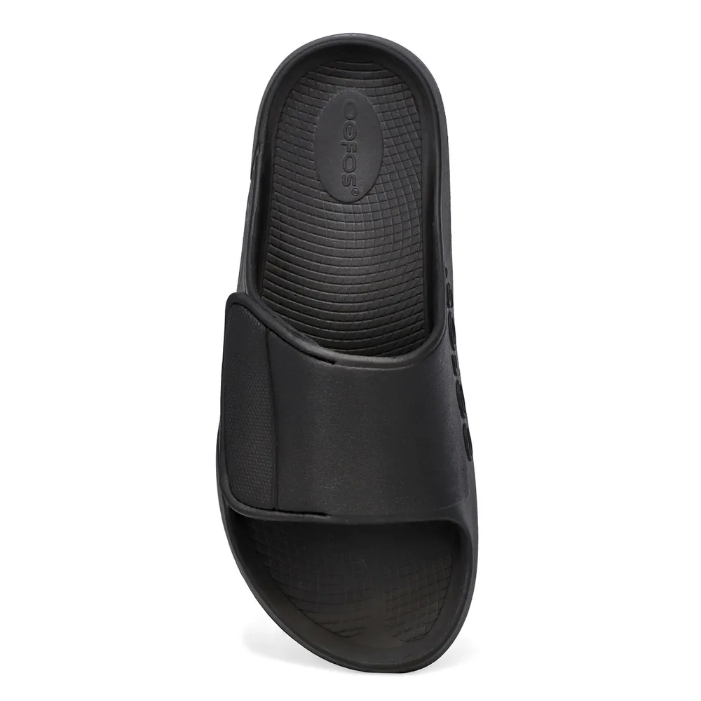 OOFOS Mens Ooahh Sport Flex Sandals - Matte Black | Square One