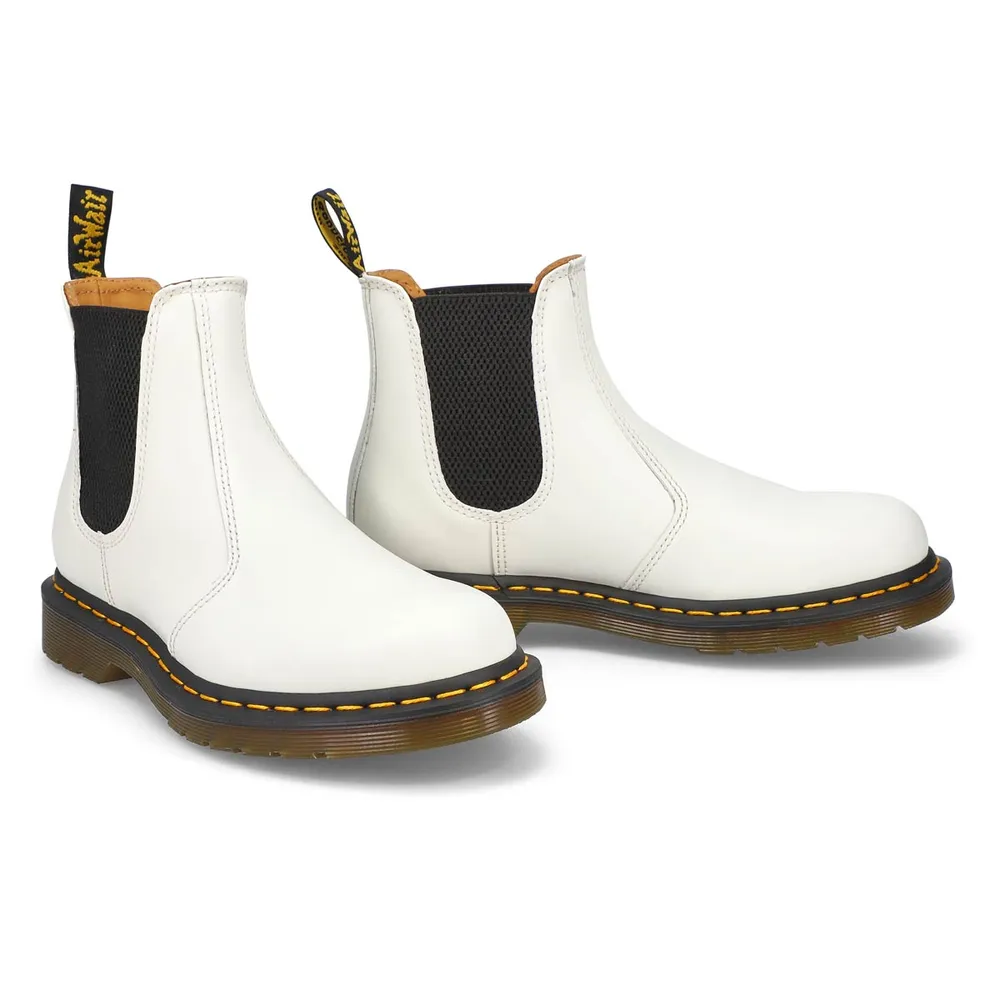 Dr Martens Womens 2976 Yellow Stitch Chelsea Boot White