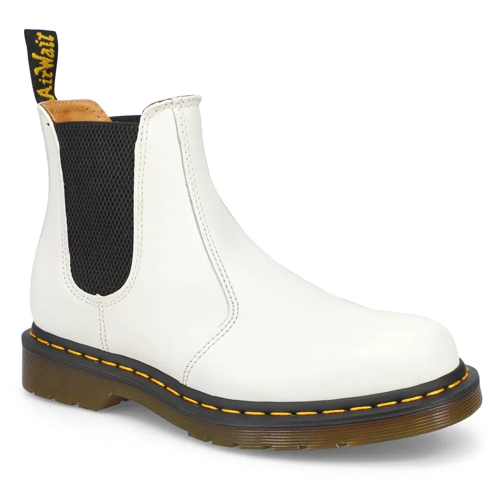 Dr Martens Womens 2976 Yellow Stitch Chelsea Boot White