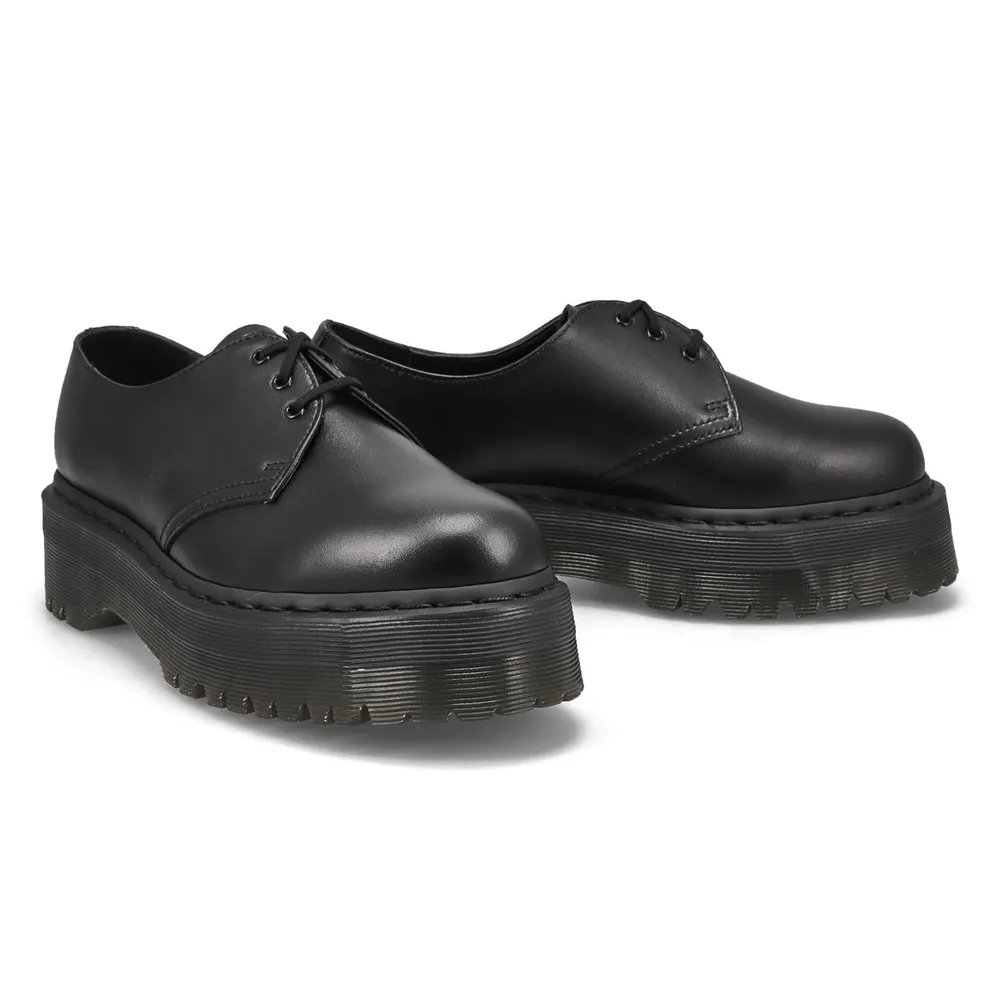 Dr Martens Womens Vegan 1461 Quad Mono Oxford - Black 