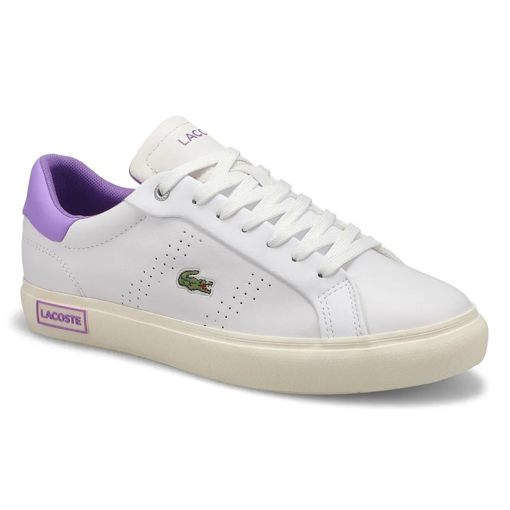 Lacoste Womens Powercourt 2.0 222 2 Sneaker-White/Purple | Upper