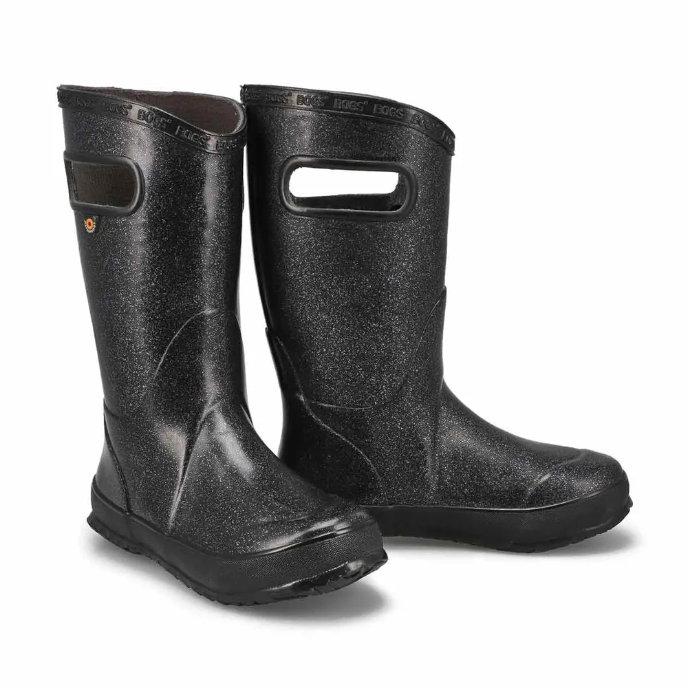 Girls black 2025 rain boots