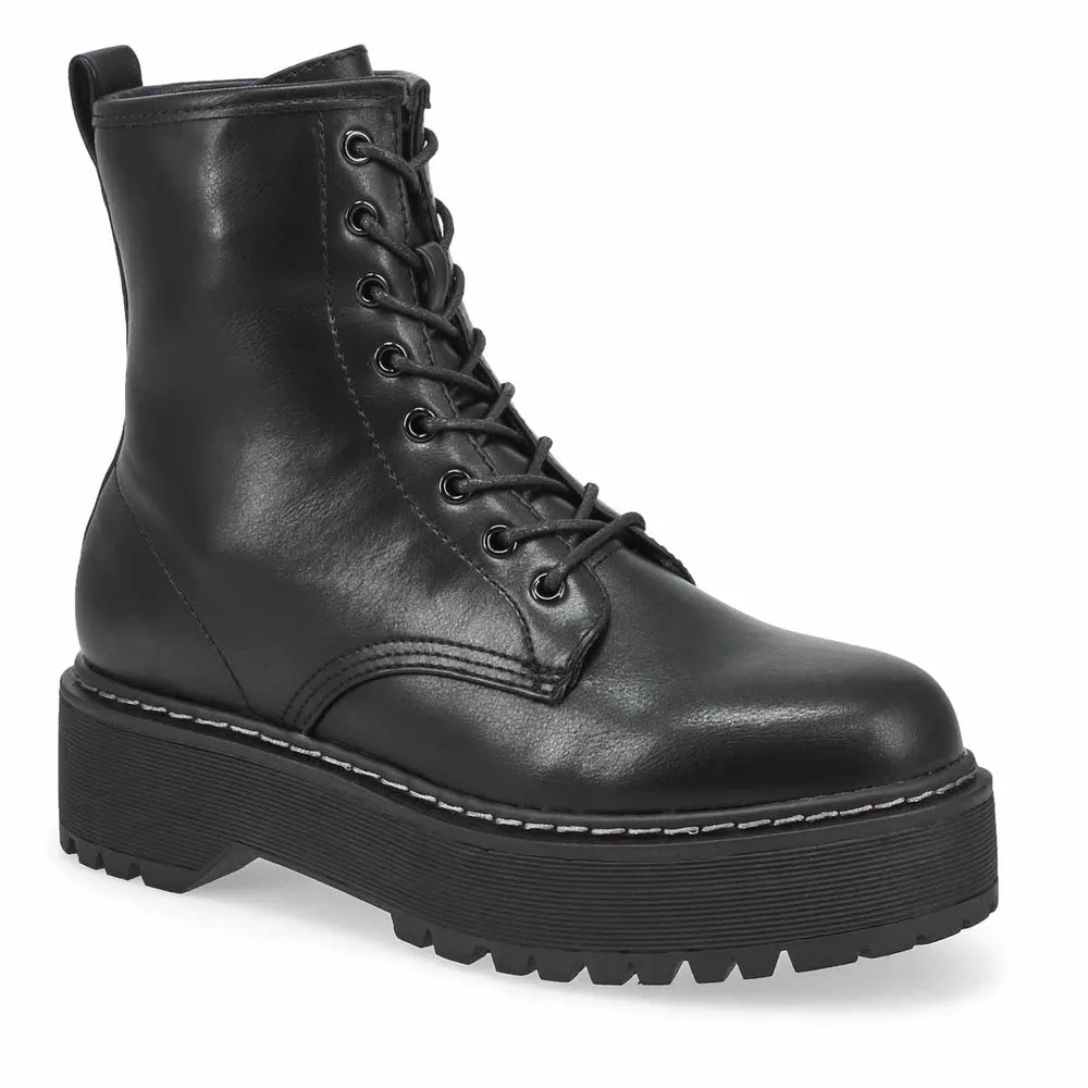 Steve Madden Womens Bolero Combat Boot Black Upper Canada Mall