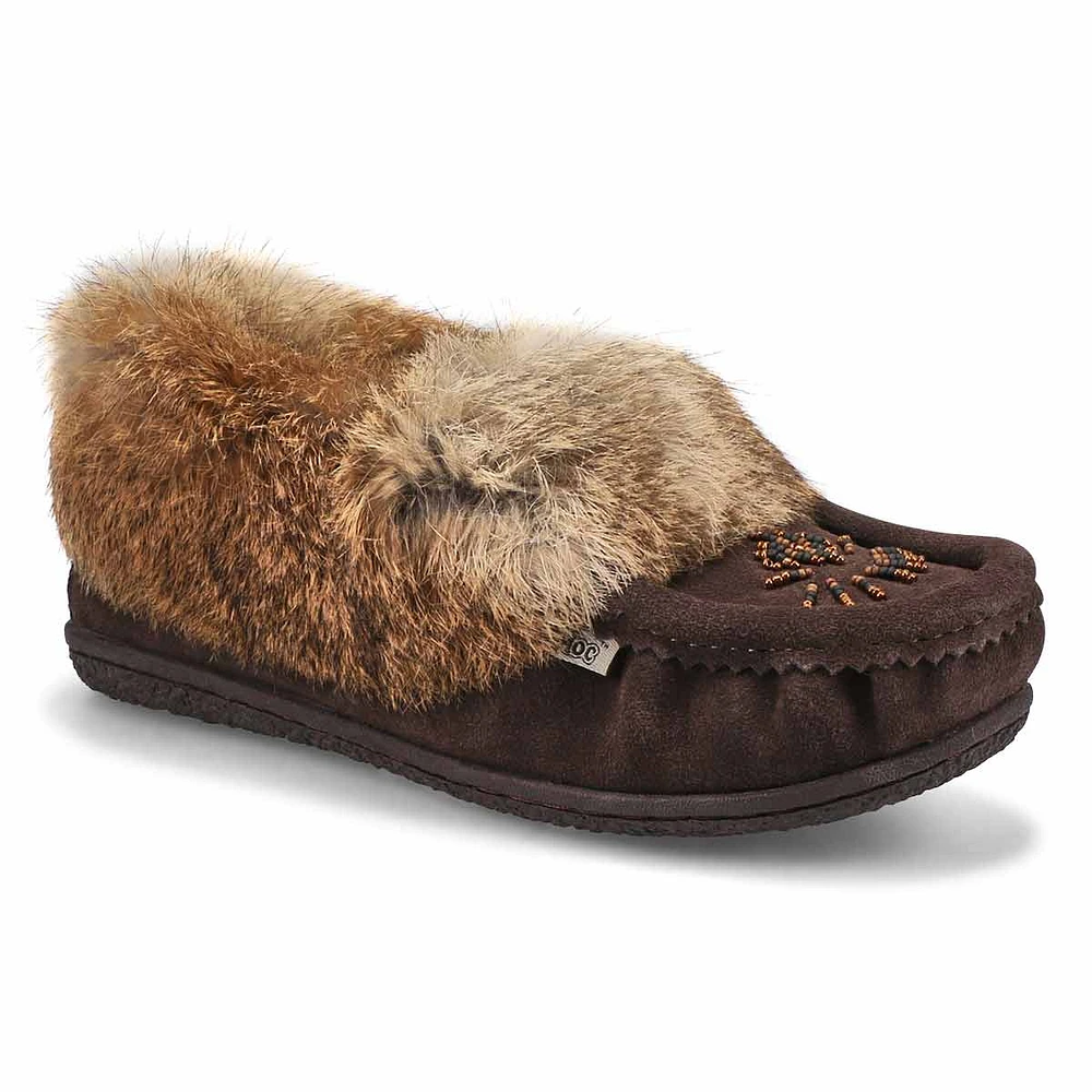 Rabbit fur moccasin discount slippers