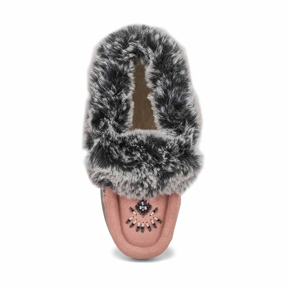 Rabbit fur moccasin slippers hot sale