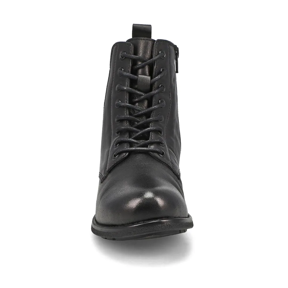 Maddison Womens Diana Leather Zip Boot Black Square One