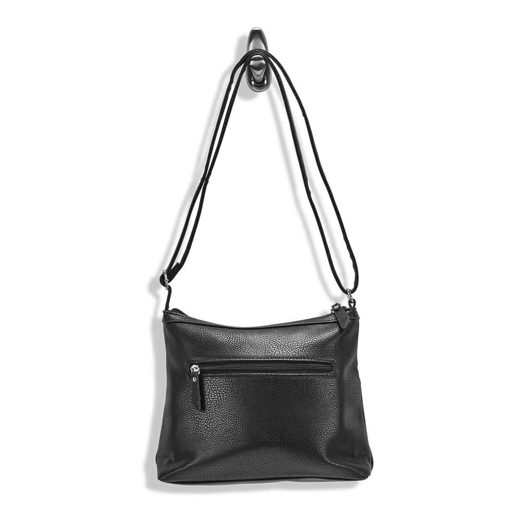 Roots Womens R5438 black stitched pocket crossbody | Coquitlam Centre