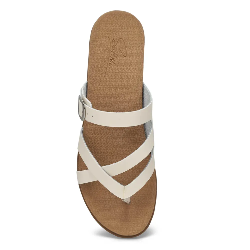 SoftMoc Womens Sandy Thong Sandal Pearl White Bramalea City Centre