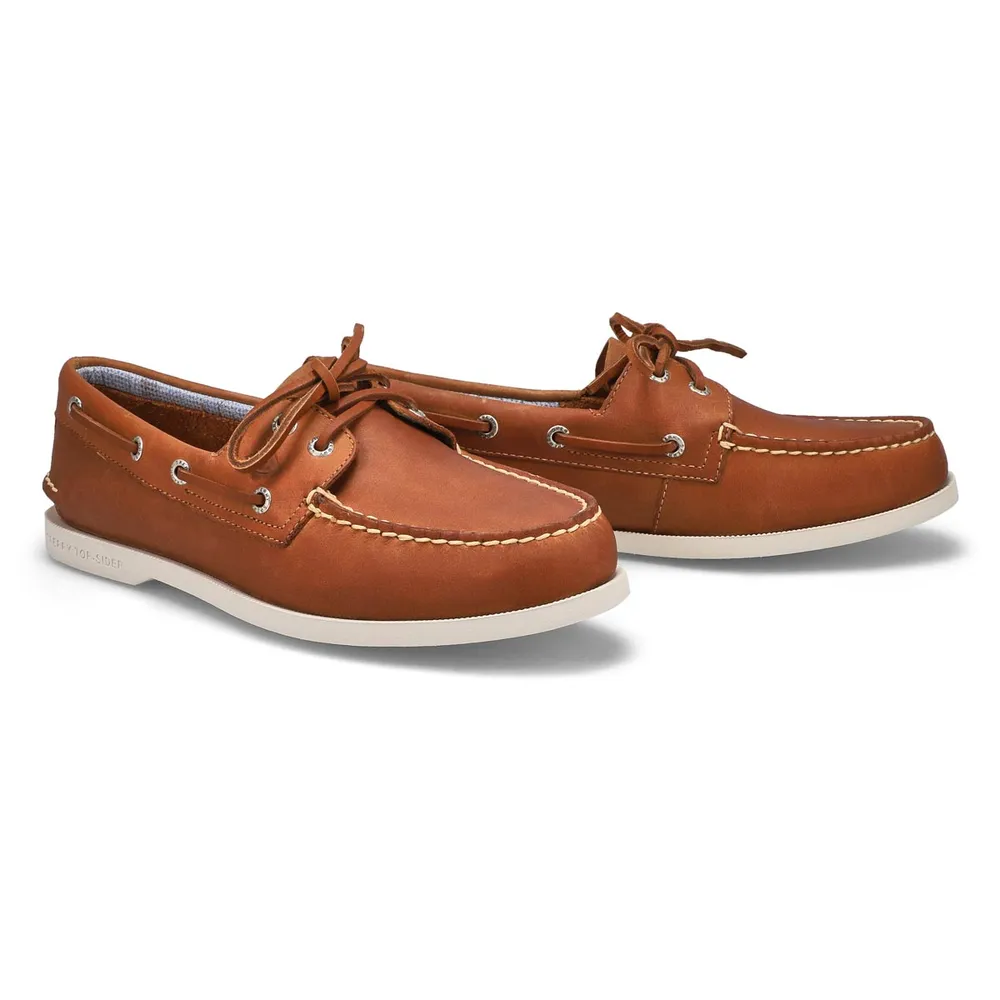 Sperry Mens Authentic Original Plushwave Boat Shoe Tan Square One
