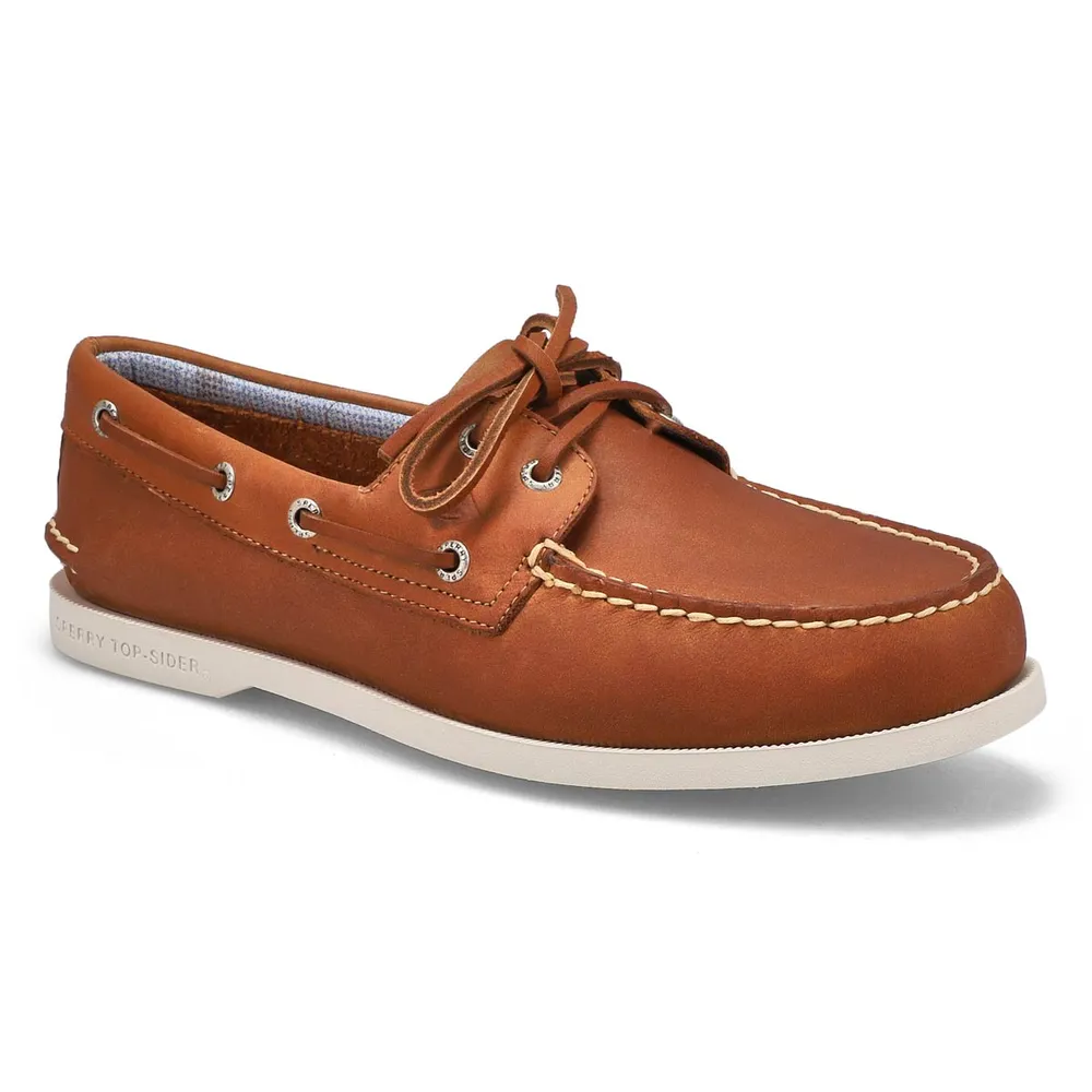 Sperry Mens Authentic Original Plushwave Boat Shoe Tan Square One