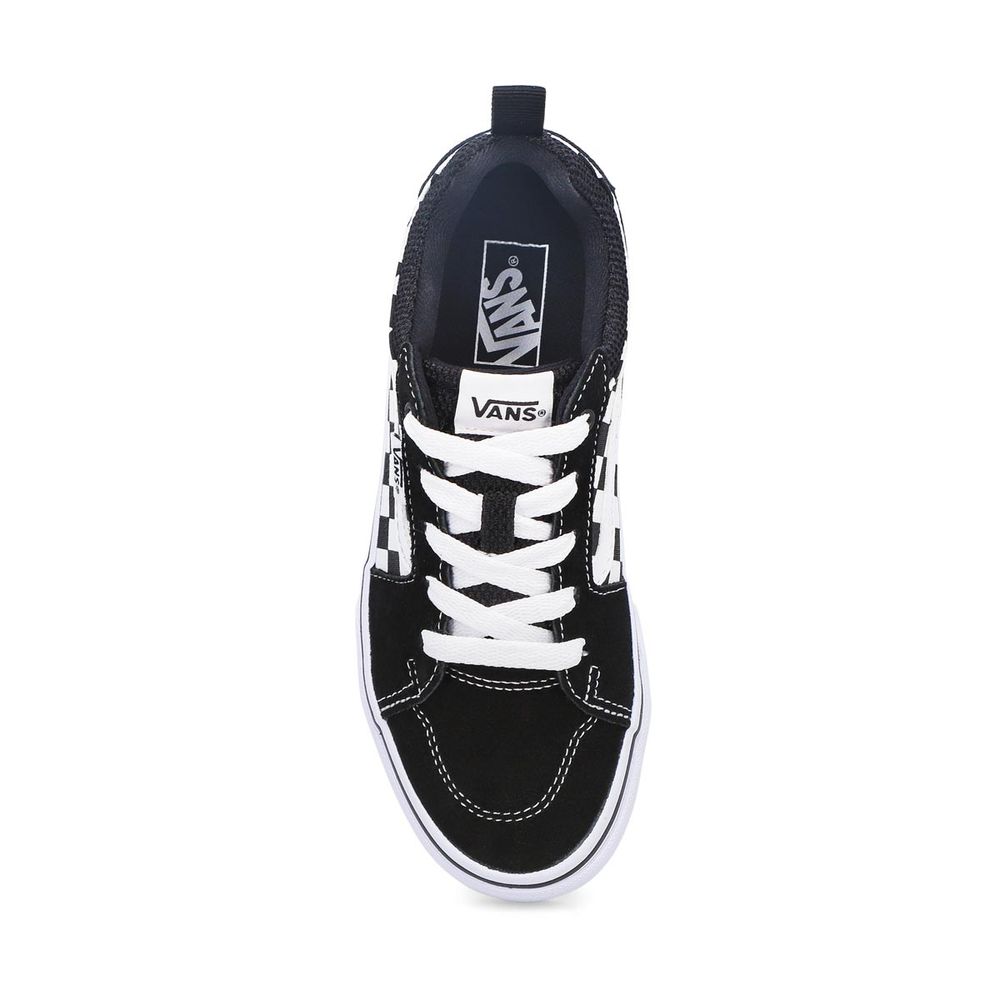 Boys vans clearance black and white