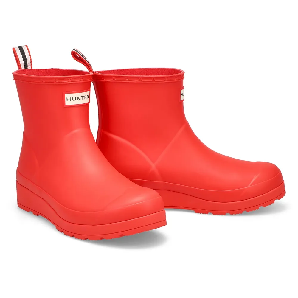 Short red rain outlet boots