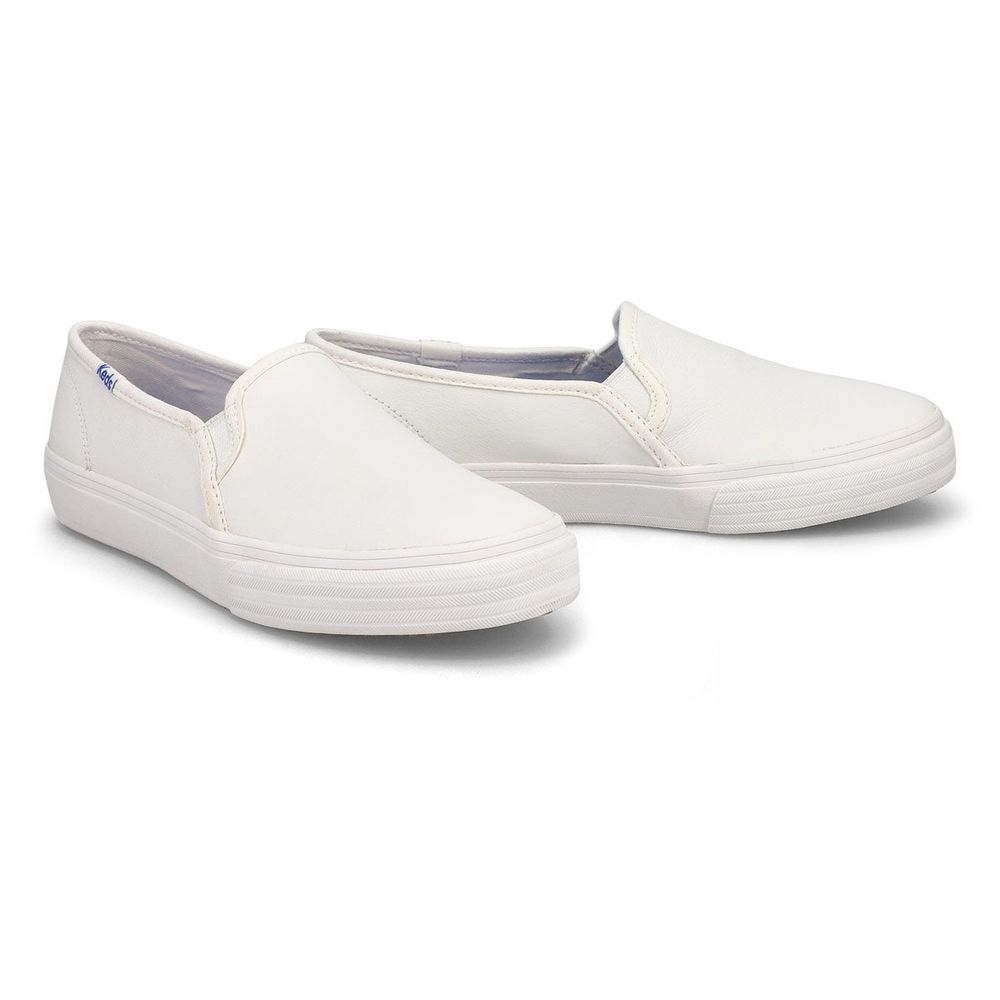 Keds Womens Double Decker Sneaker - White Leather | Coquitlam Centre