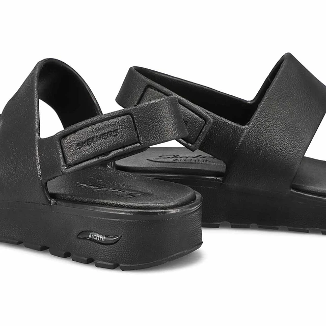 Skechers Women's Arch Fit Footsteps Sandal -Black/Black