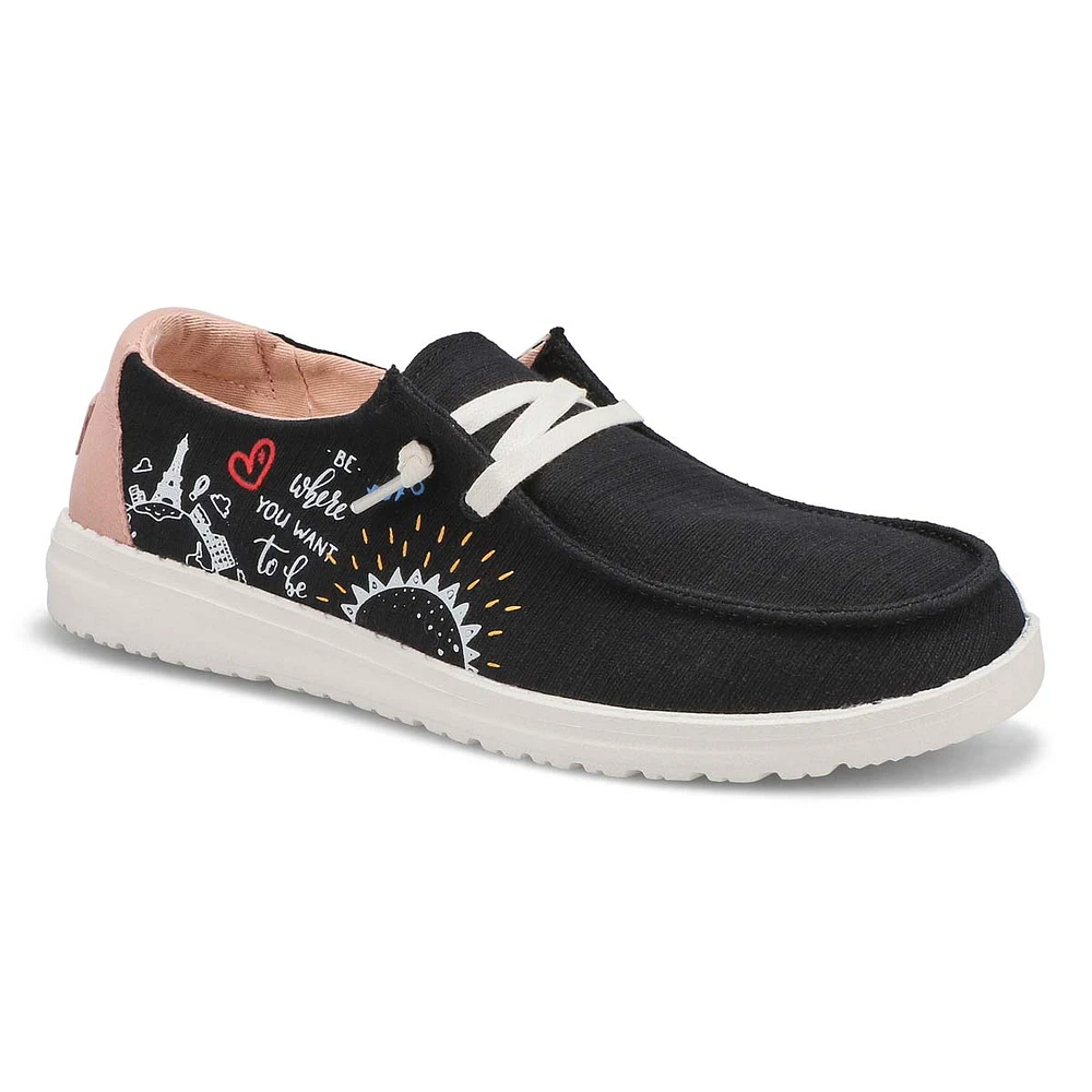 【送料無料ライン/39ショップ】 Heydude Women's Mall Yorkdale | Black - Shoe Casual Doodle Wendy トップス
